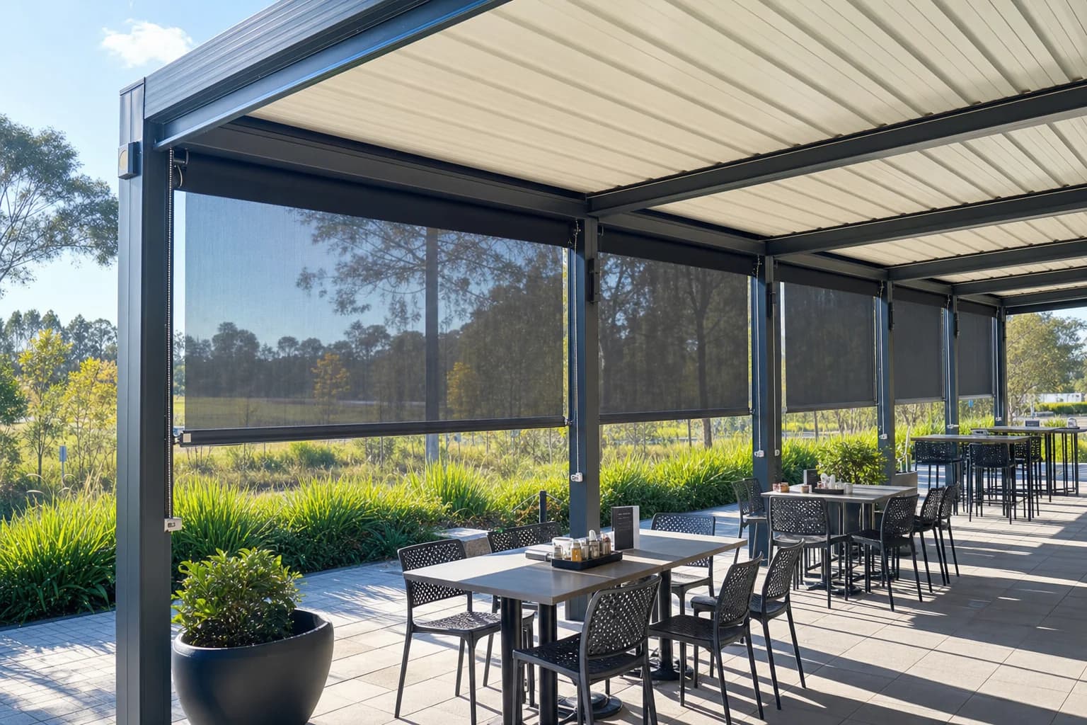 Outdoor Patio Blinds at a Joondalup home