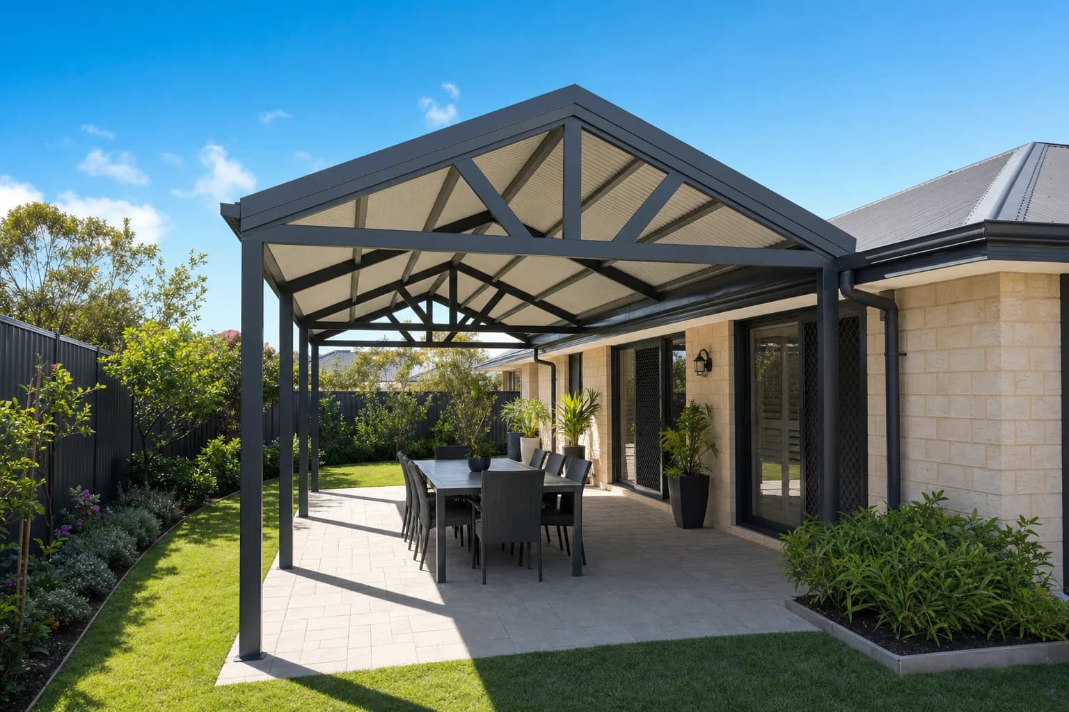 Gable patio on a family home in Currambine