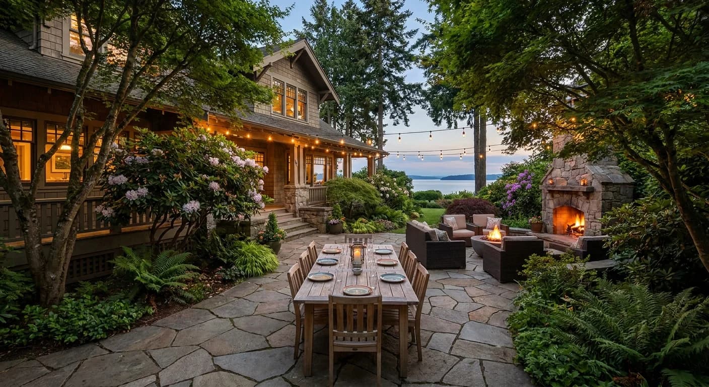 Entertaining patio on an established home in Edgewater