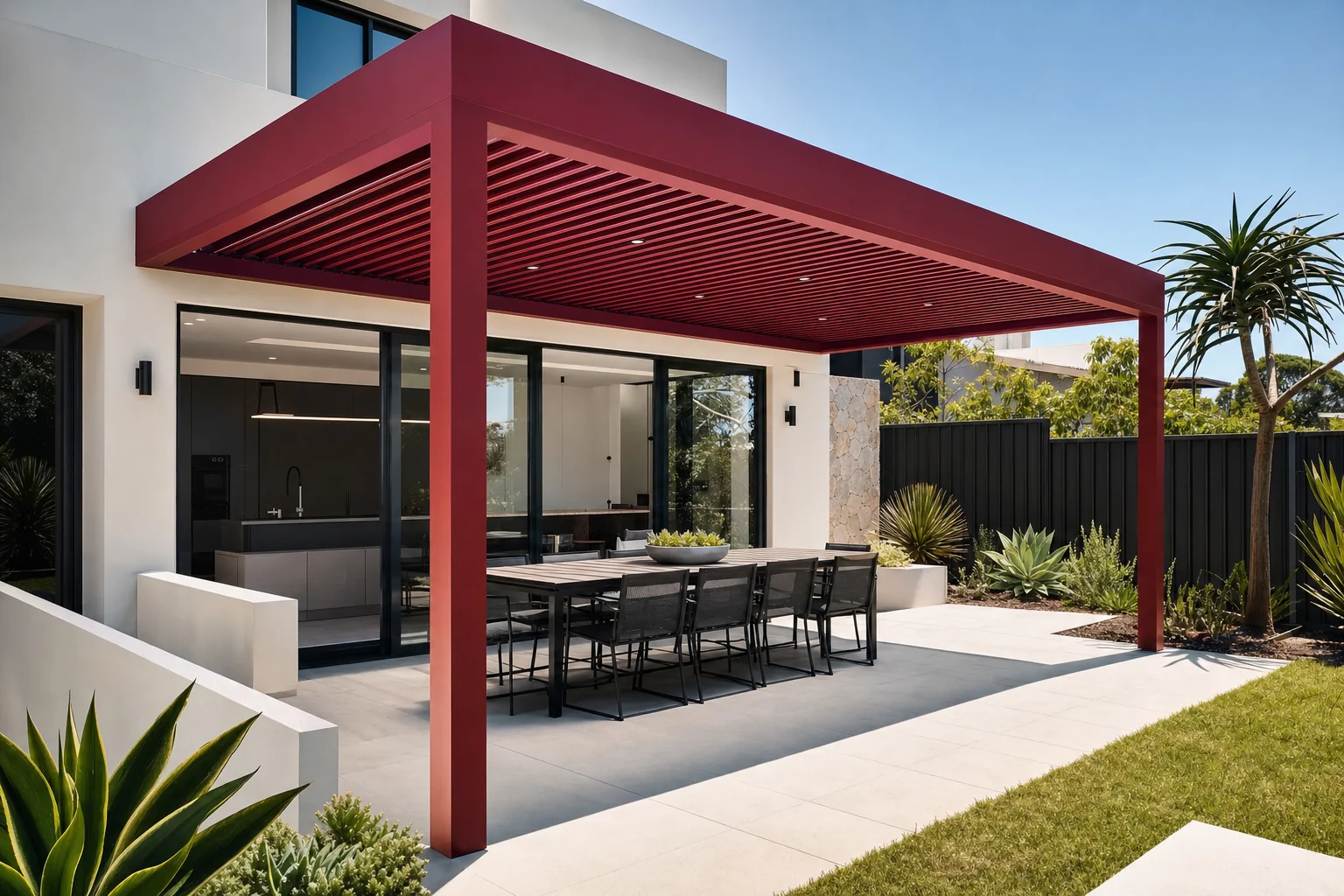 A Colorbond patio with coordinated colour scheme on a Joondalup home