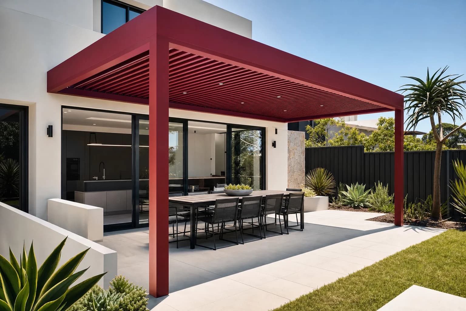 A Colorbond patio with coordinated colour scheme on a Joondalup home