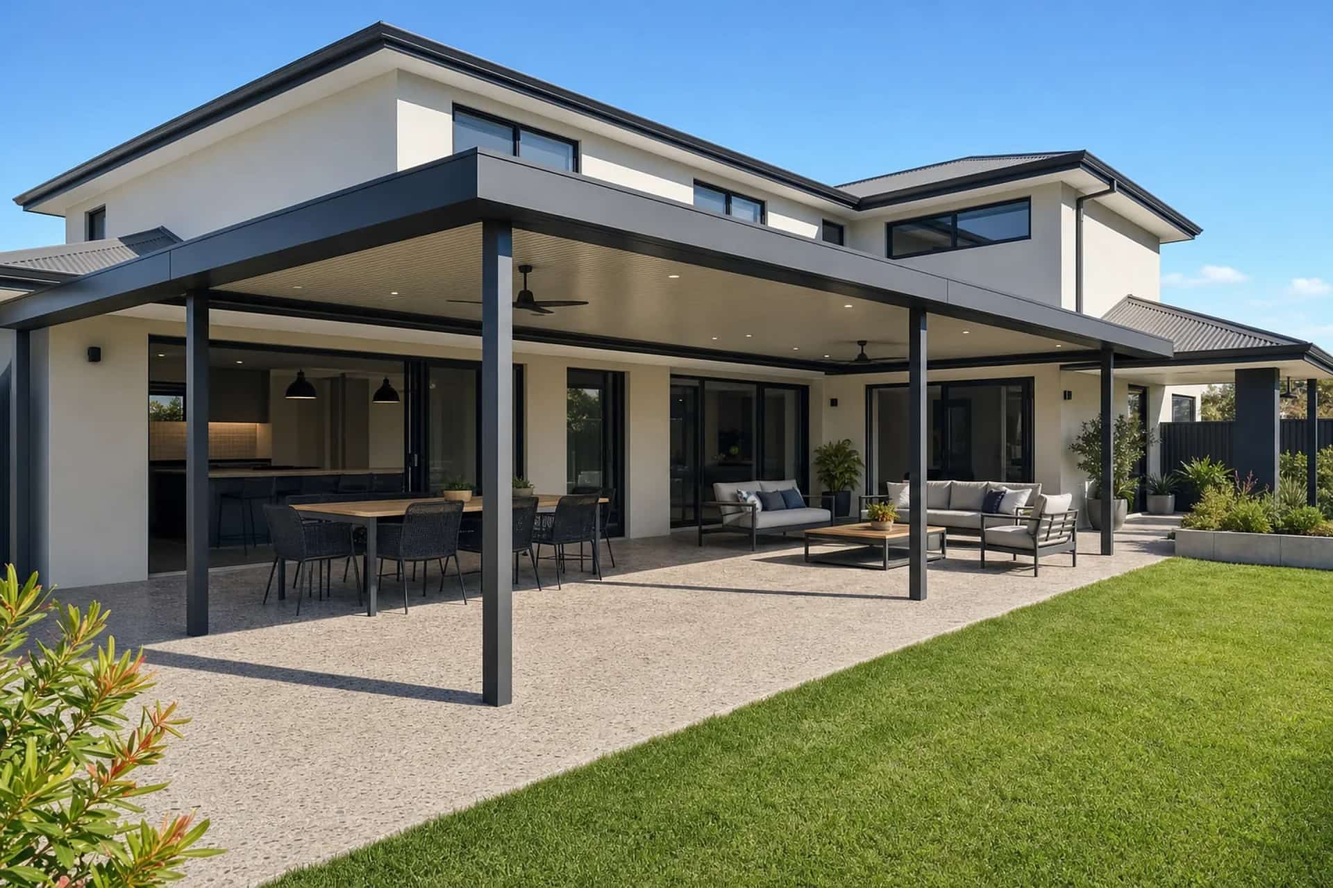 Custom wrap-around patio on a Joondalup home
